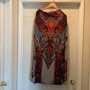 Silky skirt with gorgeous multi-colored print.